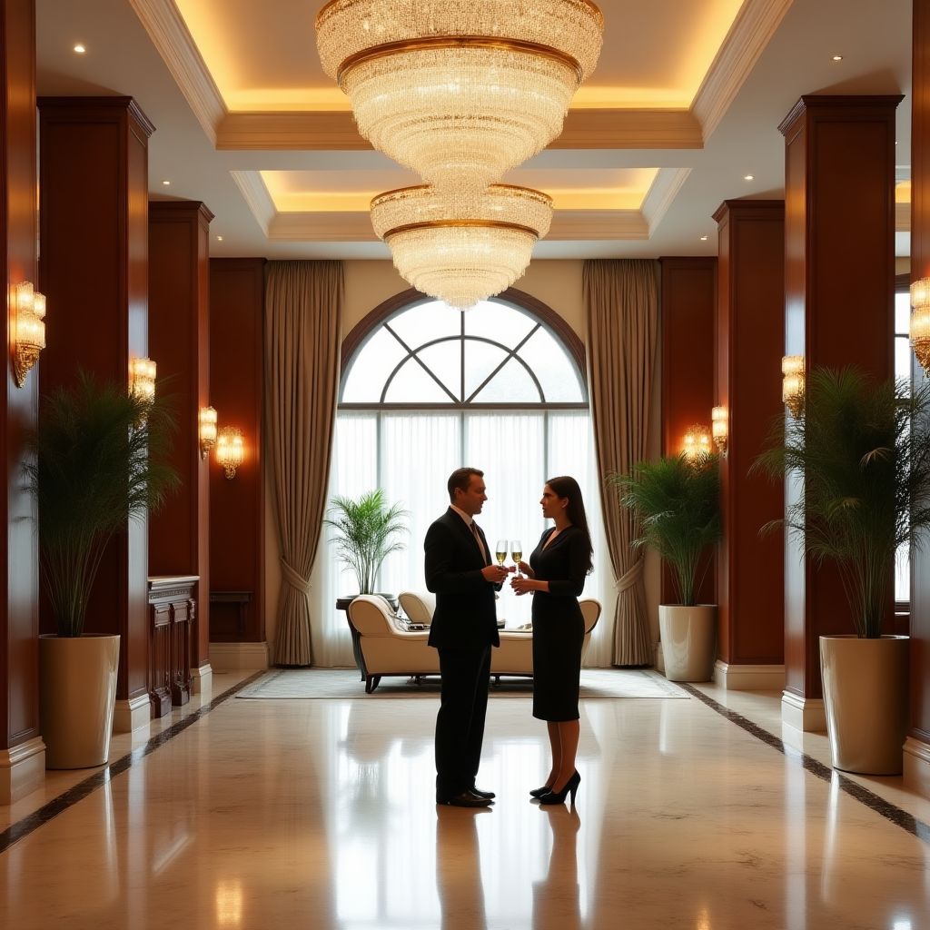 Réception luxueuse d'un hôtel Élégance