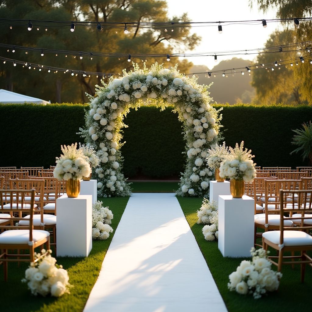 Mariage de luxe dans les jardins