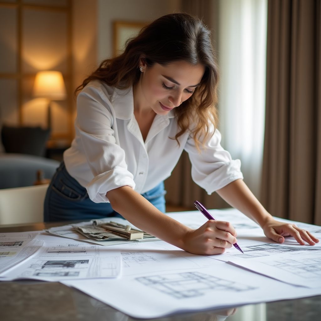 Designer d'intérieur au travail